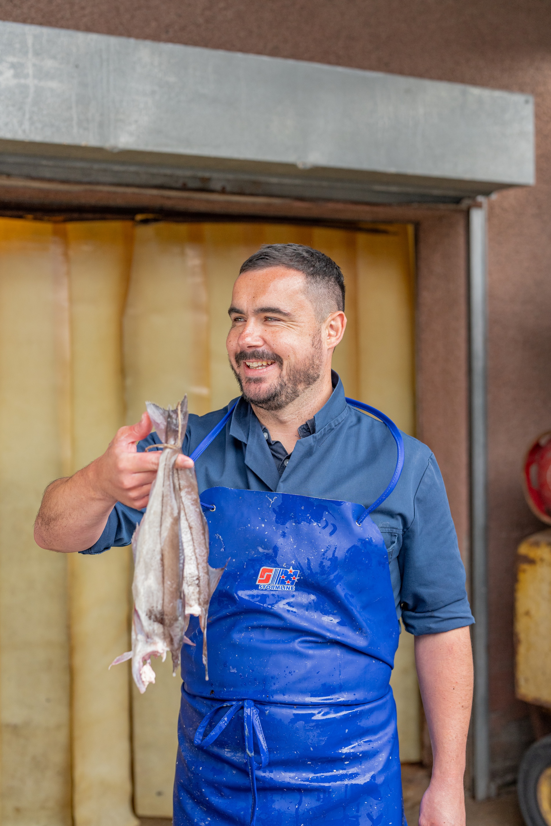 Selling smoked fish at Spinks Smokies