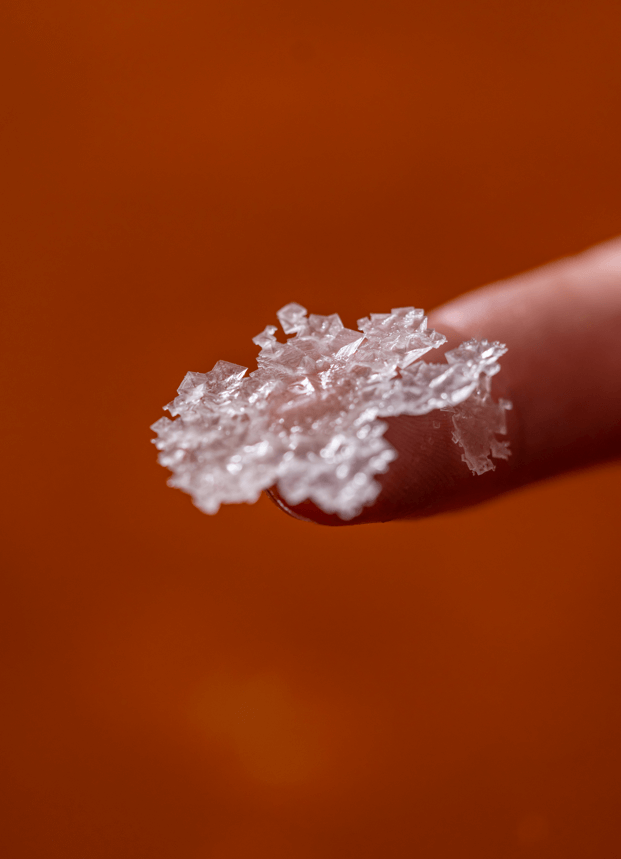 piece of salt up close